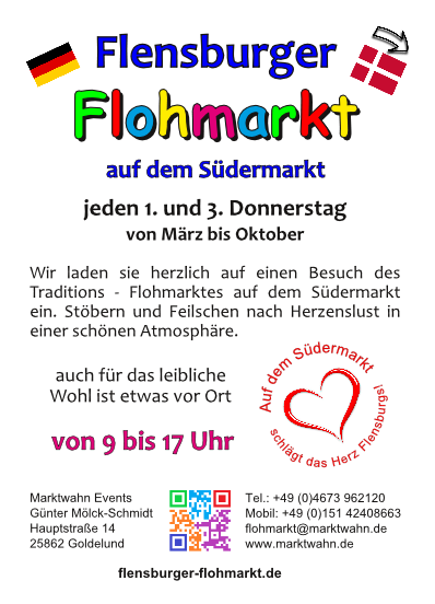 Flensburger Flohmarkt auf dem Südermarkt Flyer