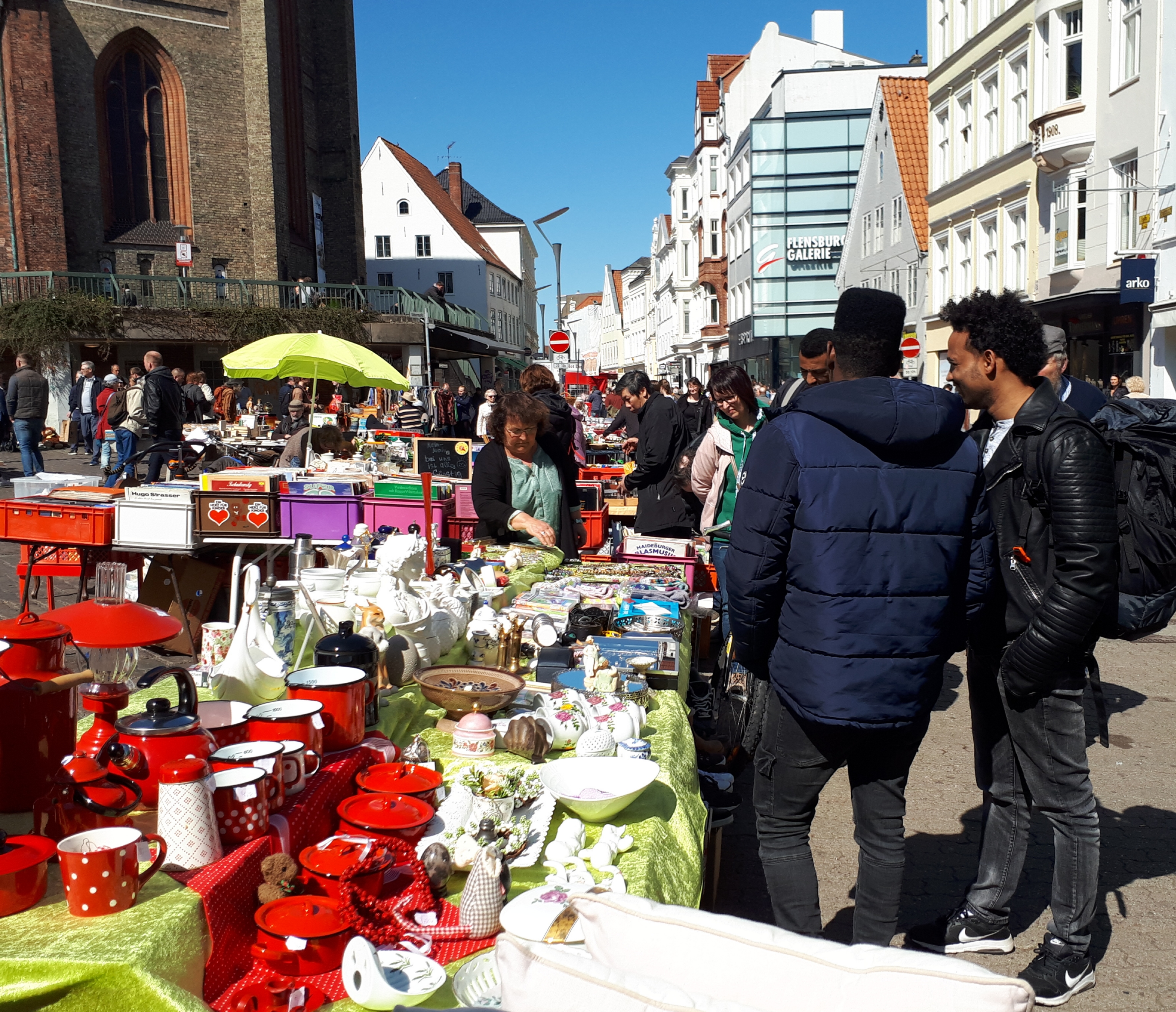 Loppemarked på Søndertorv i Flensborg